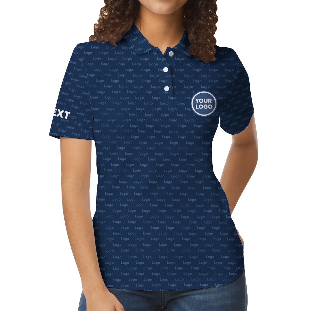 Custom Logo Text And Color Collared Polo Shirt