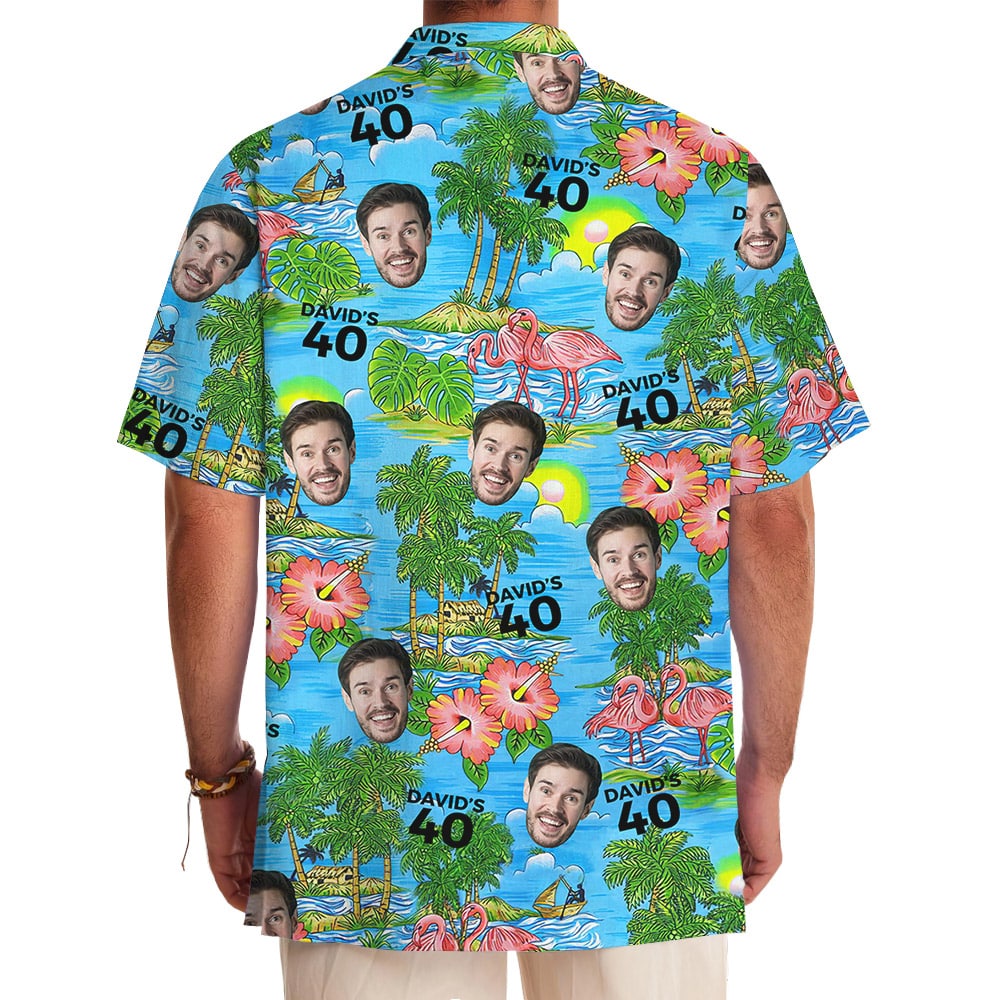 Customizable Tropical Theme Birthday Hawaiian Shirt