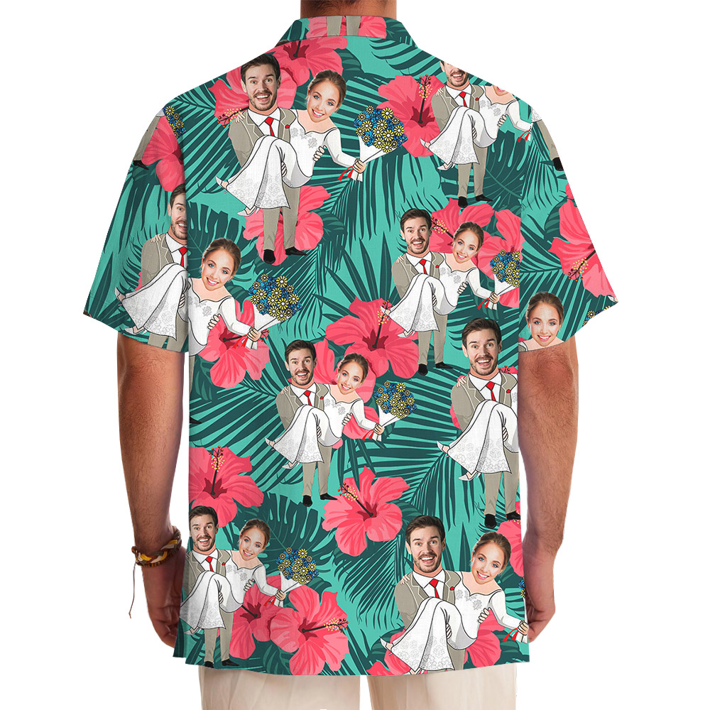 Custom Photos Tropical Hawaiian Shirt For Wedding