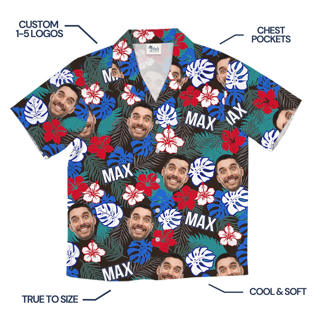 Custom Face And Name Tropical Hawaiian Shirt