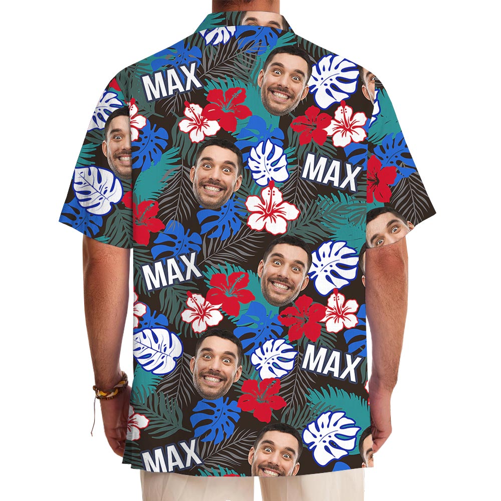 Custom Face And Name Tropical Hawaiian Shirt