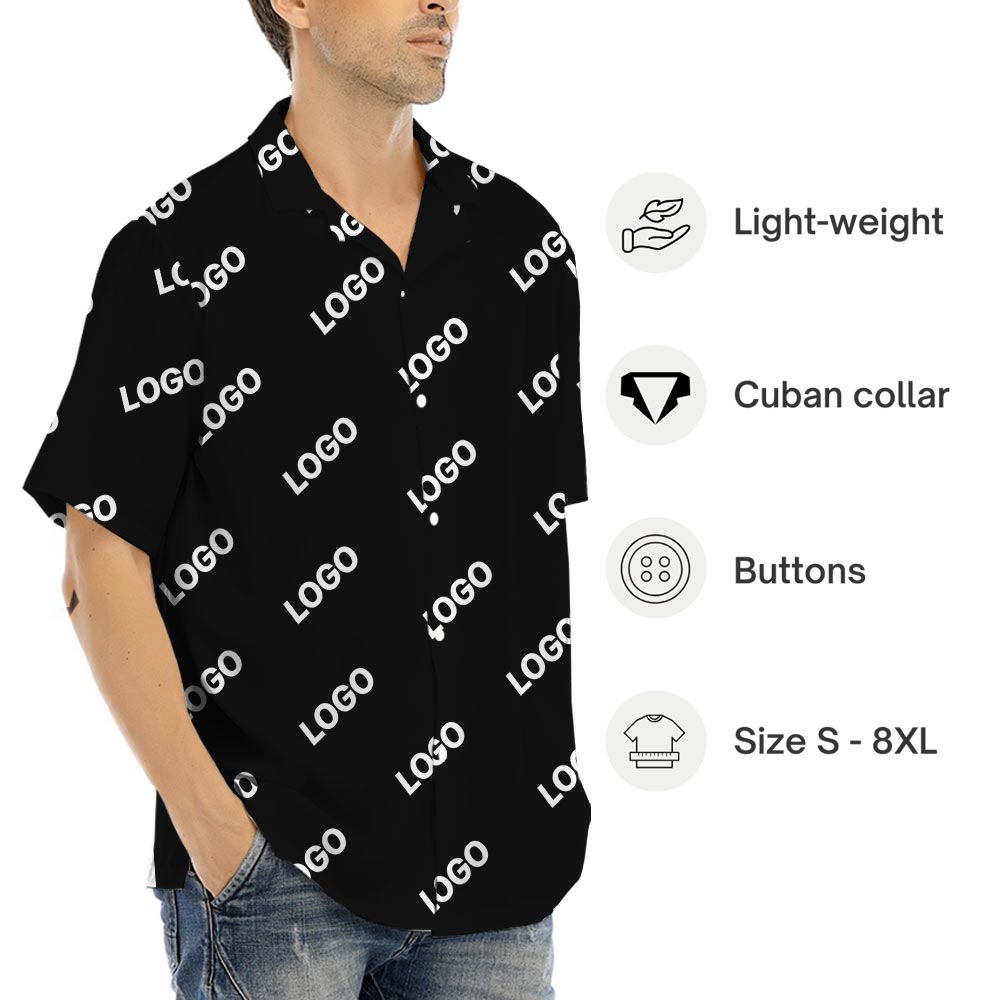 Custom Your Design Button Up Shirt Cotton Blend