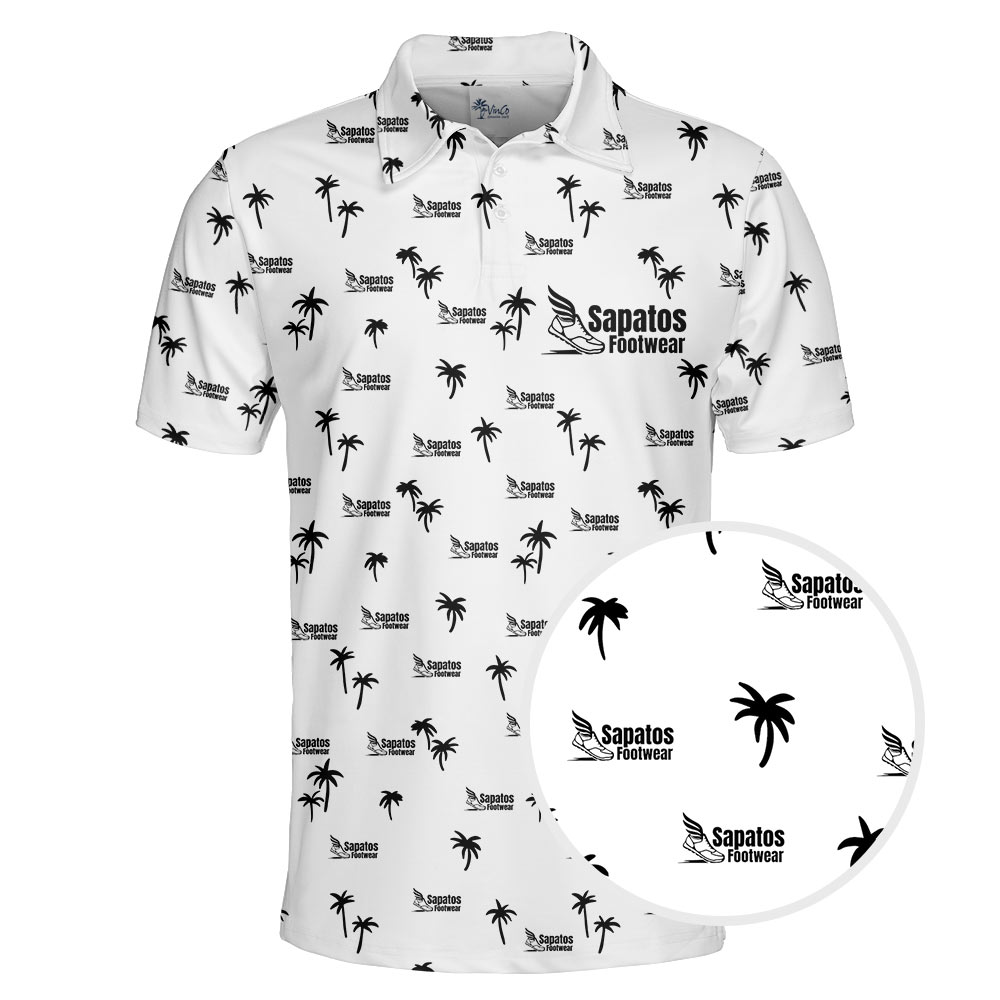 Custom Logo Palm Tree Polo Shirt With Preview