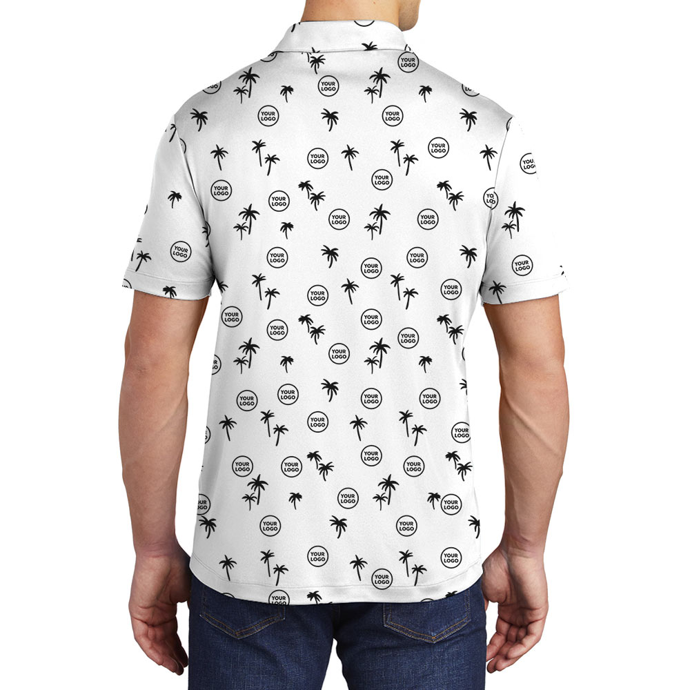 Custom Logo Palm Tree Polo Shirt With Preview