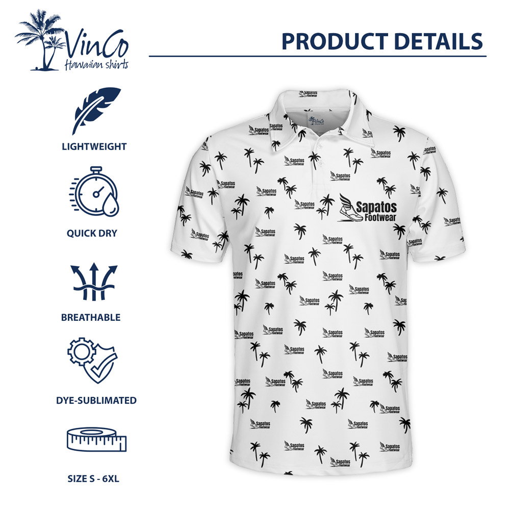 Custom Logo Palm Tree Polo Shirt With Preview