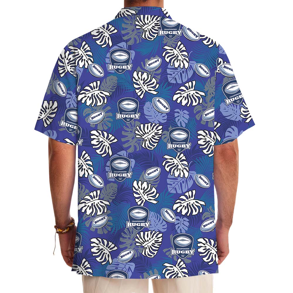 Custom Logo And Text Rugby Hawaiian Shirt For Team