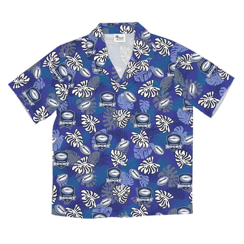 Custom Logo And Text Rugby Hawaiian Shirt For Team