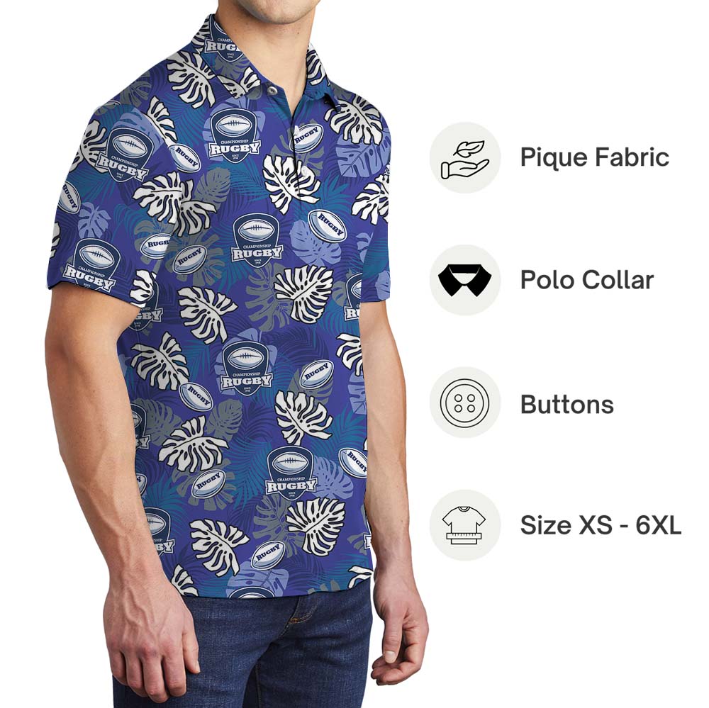 Rugby Tropical Polo Shirt With Custom Logo