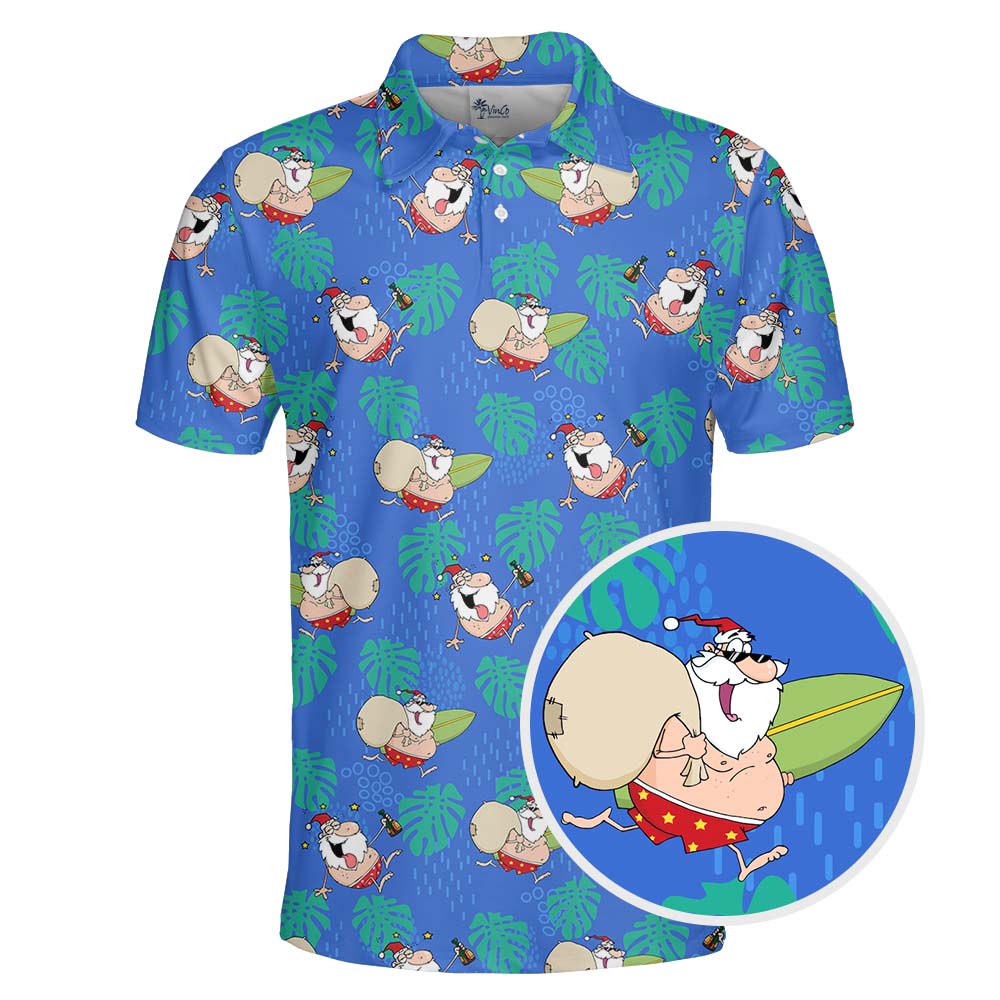 Humorous Santa Tropical Golf Shirt