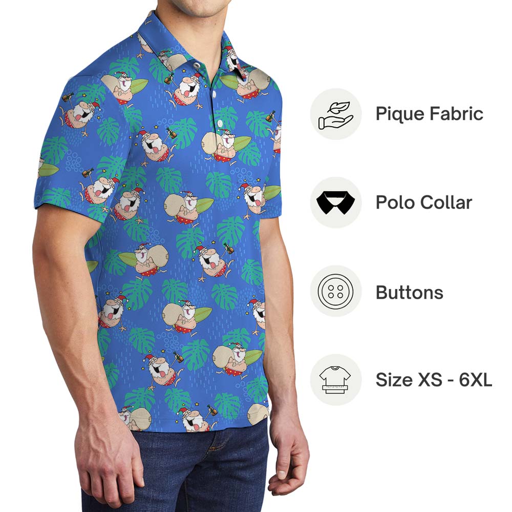 Humorous Santa Tropical Golf Shirt