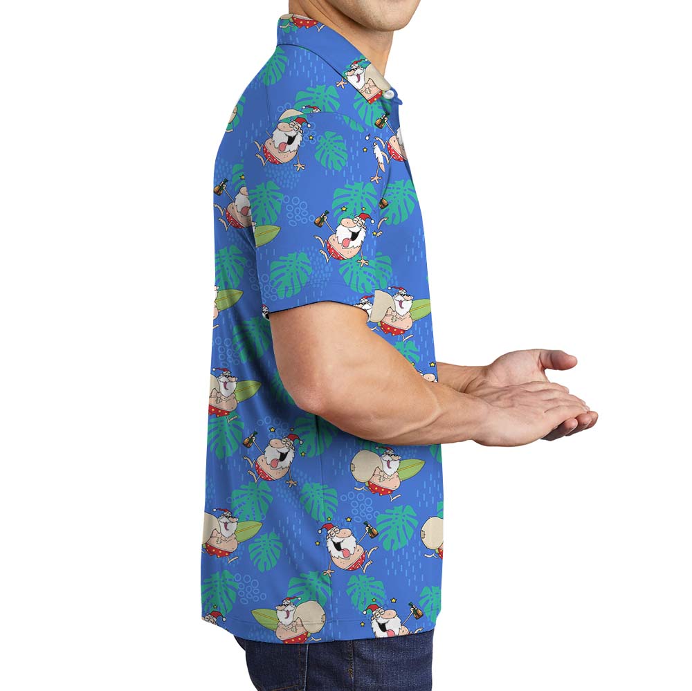 Humorous Santa Tropical Golf Shirt