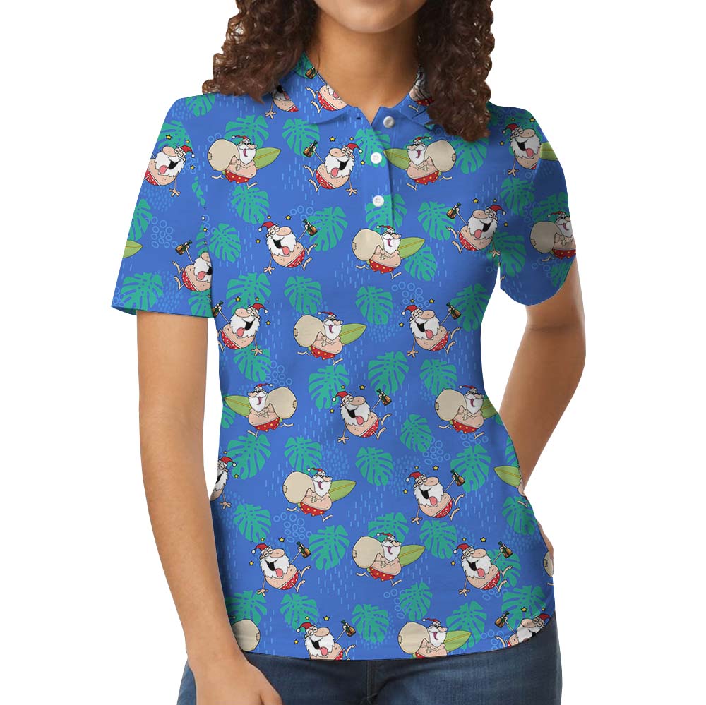 Humorous Santa Tropical Golf Shirt
