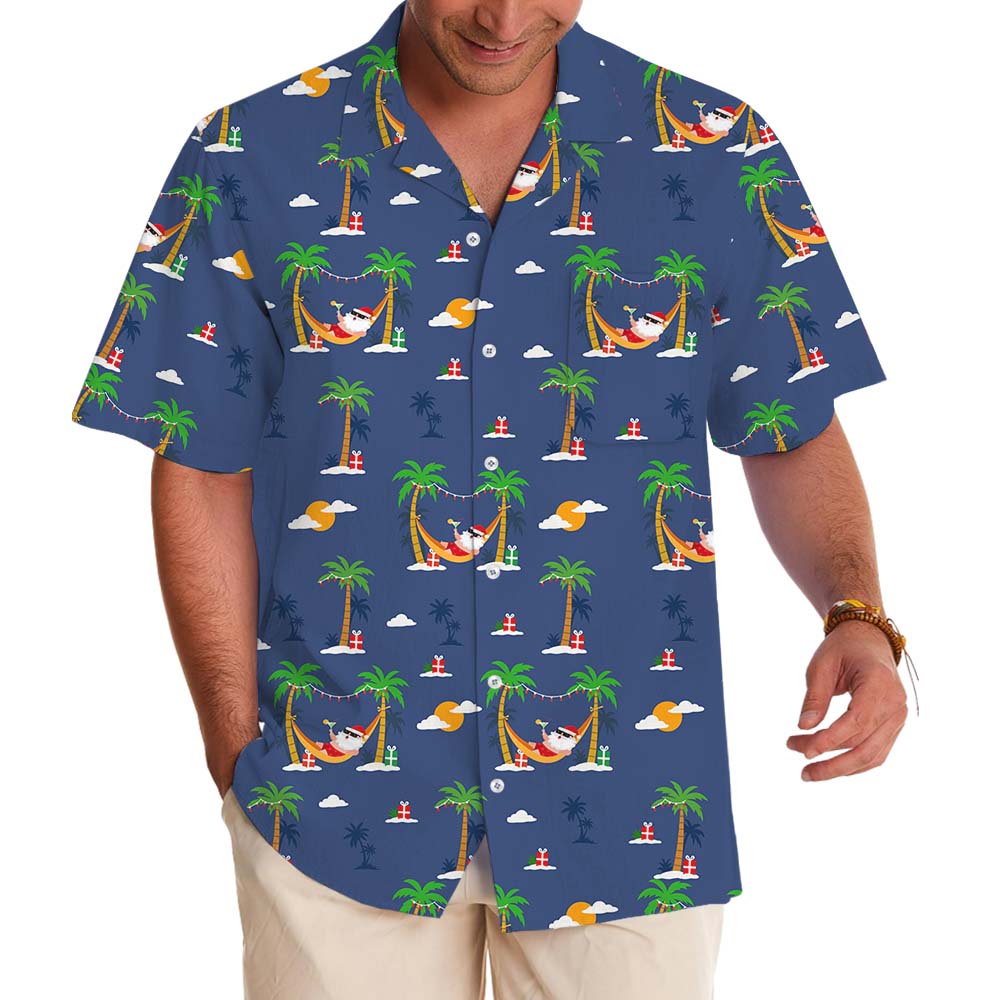 Santa Cocktail Summer Hawaiian Shirt