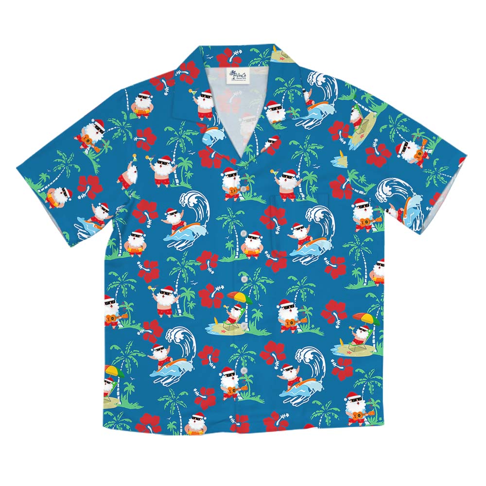 Summer Santa Beach Vibe Hawaiian Shirt