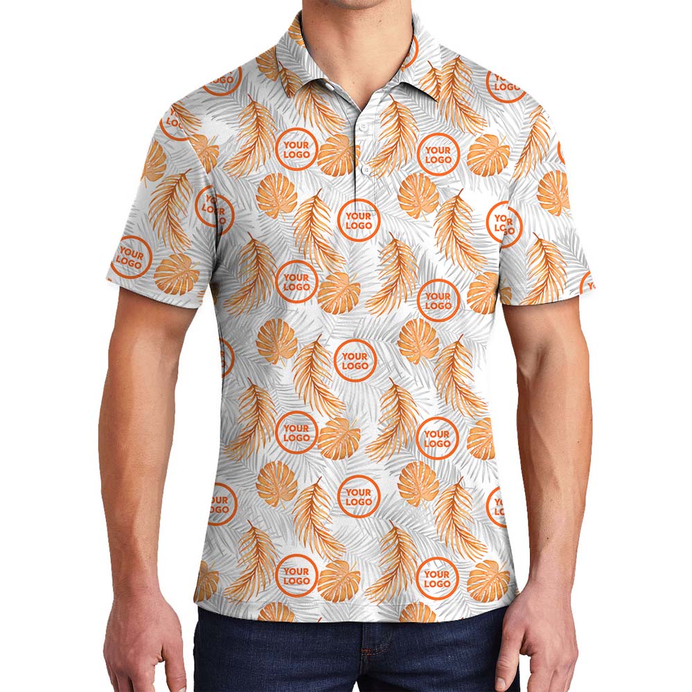Personalized Orange Golf Shirt With Logos And Preview - variant image 1