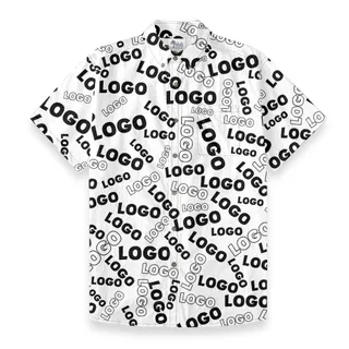 Custom Logo All Over Print Button Down Shirt Cotton
