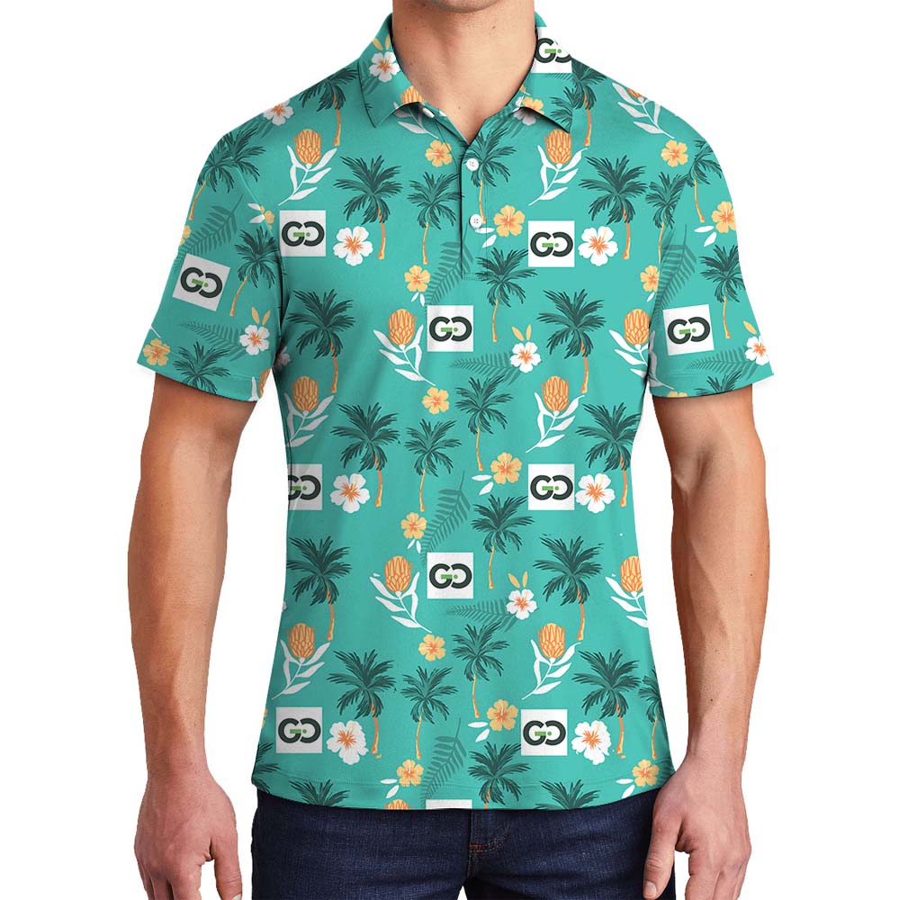 Personalized Logo Collared Polo Shirt With Beach Vibes - variant image 1