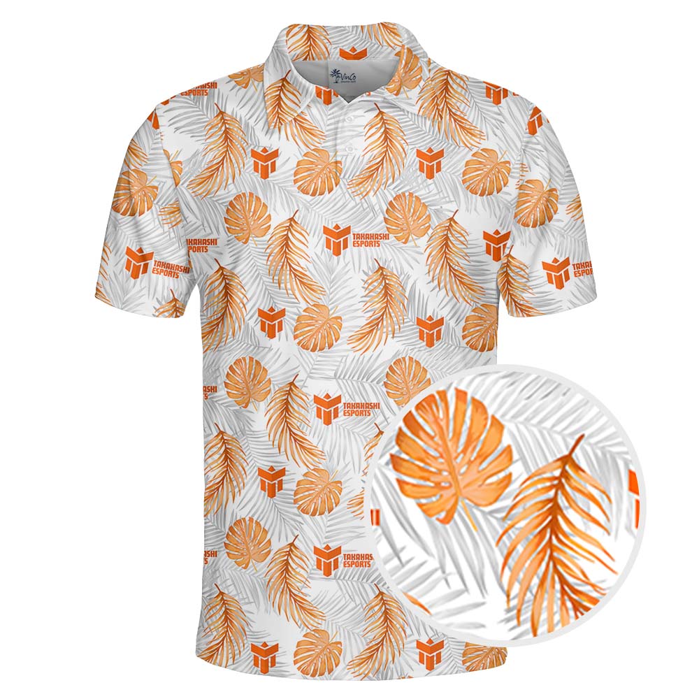 Personalized Orange Golf Shirt With Logos And Preview