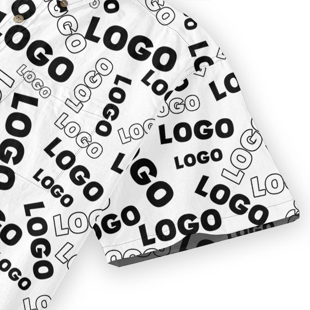 Custom Logo All Over Print Button Down Shirt Cotton