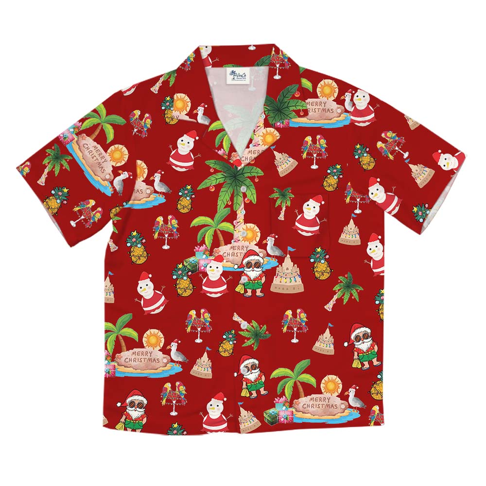Christmas In July Red Hawaiian Shirt