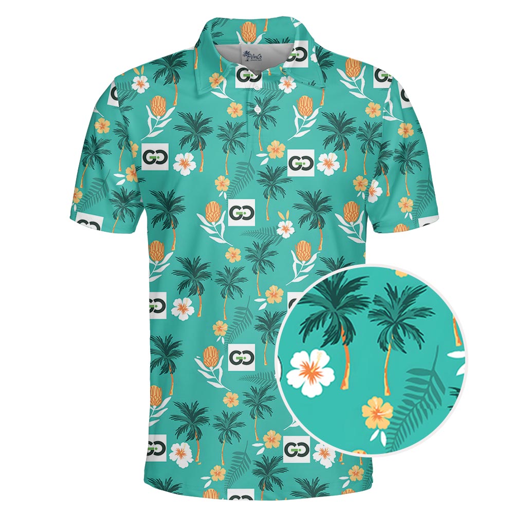 Personalized Logo Collared Polo Shirt With Beach Vibes