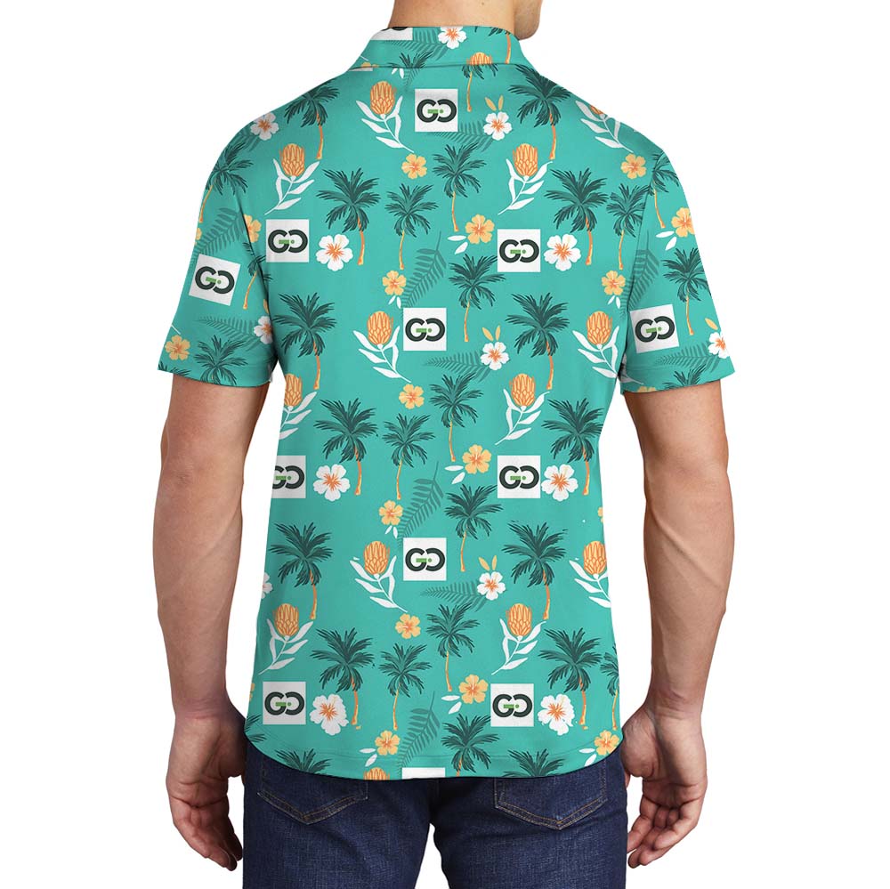 Personalized Logo Collared Polo Shirt With Beach Vibes