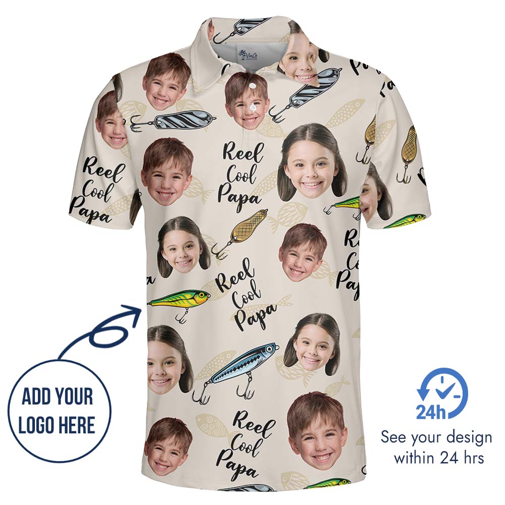 Fishing Custom Face Father's Day Polo Shirt