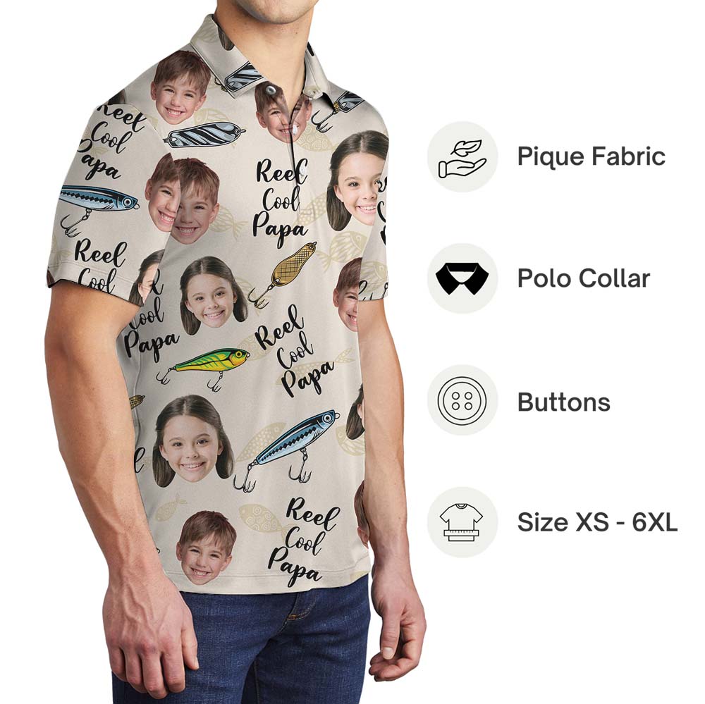 Fishing Custom Face Father's Day Polo Shirt