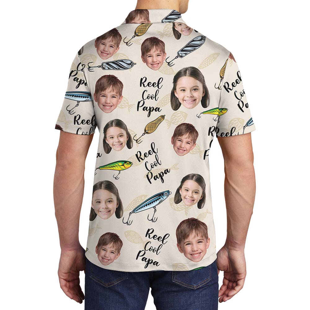 Fishing Custom Face Father's Day Polo Shirt