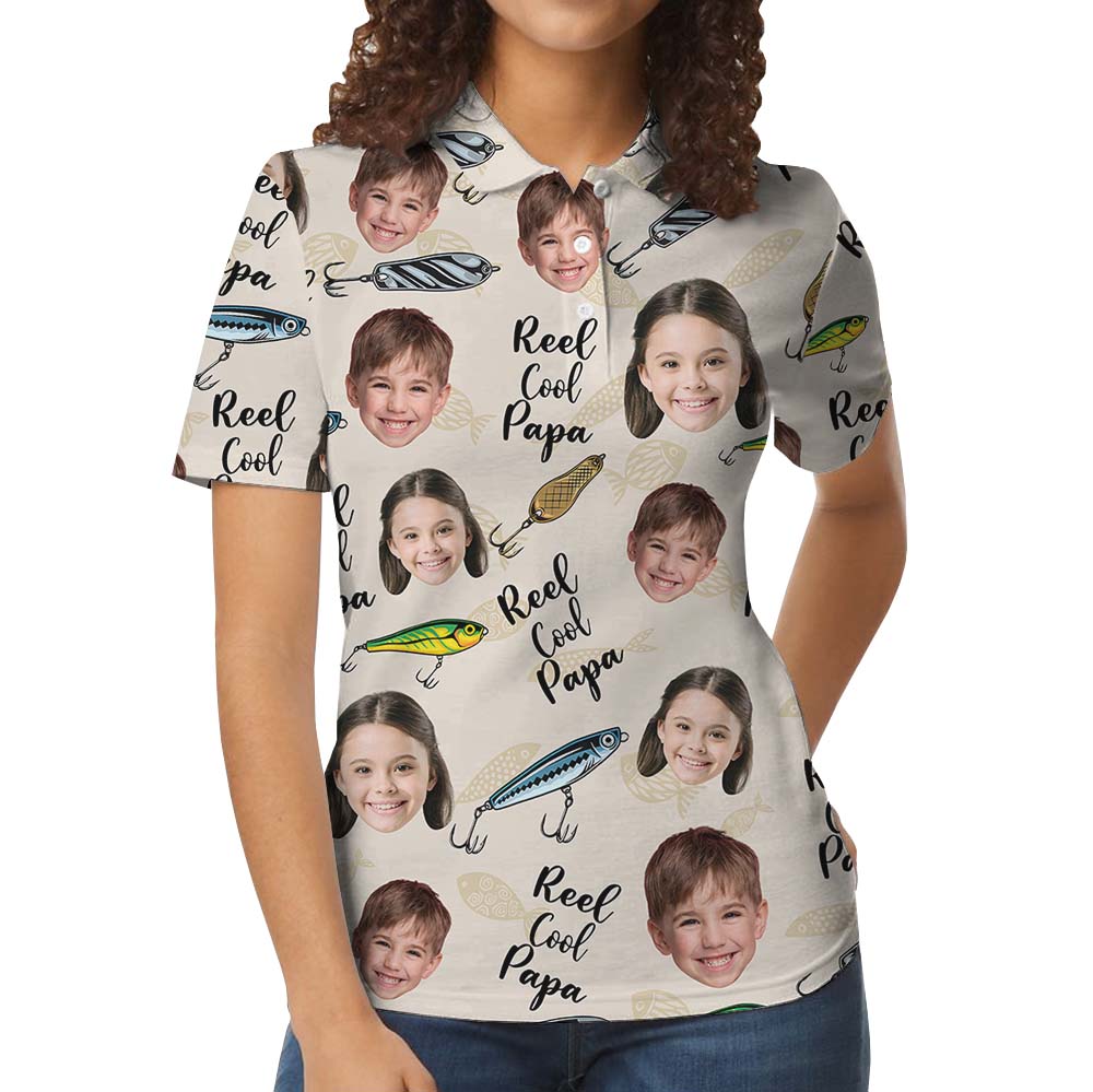 Fishing Custom Face Father's Day Polo Shirt