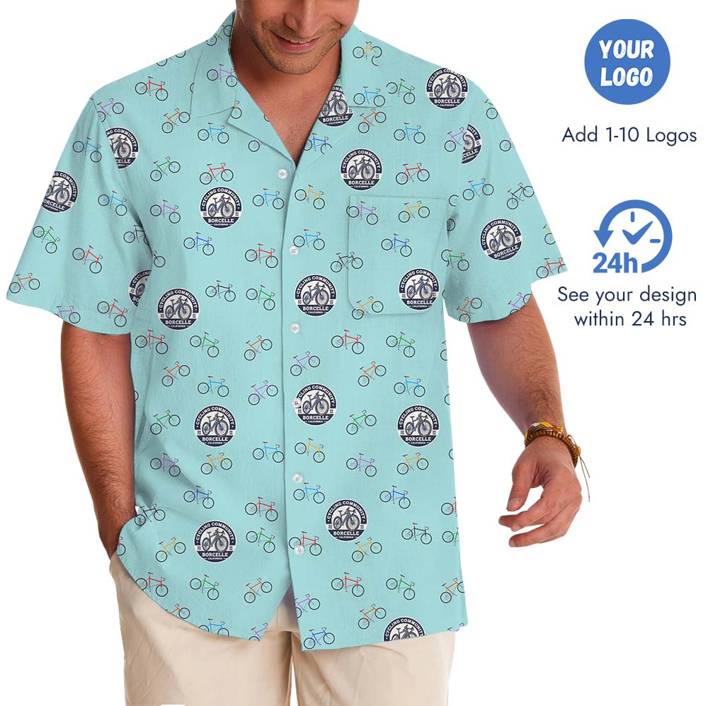 Custom Logo Or Face Cycling Hawaiian Shirt