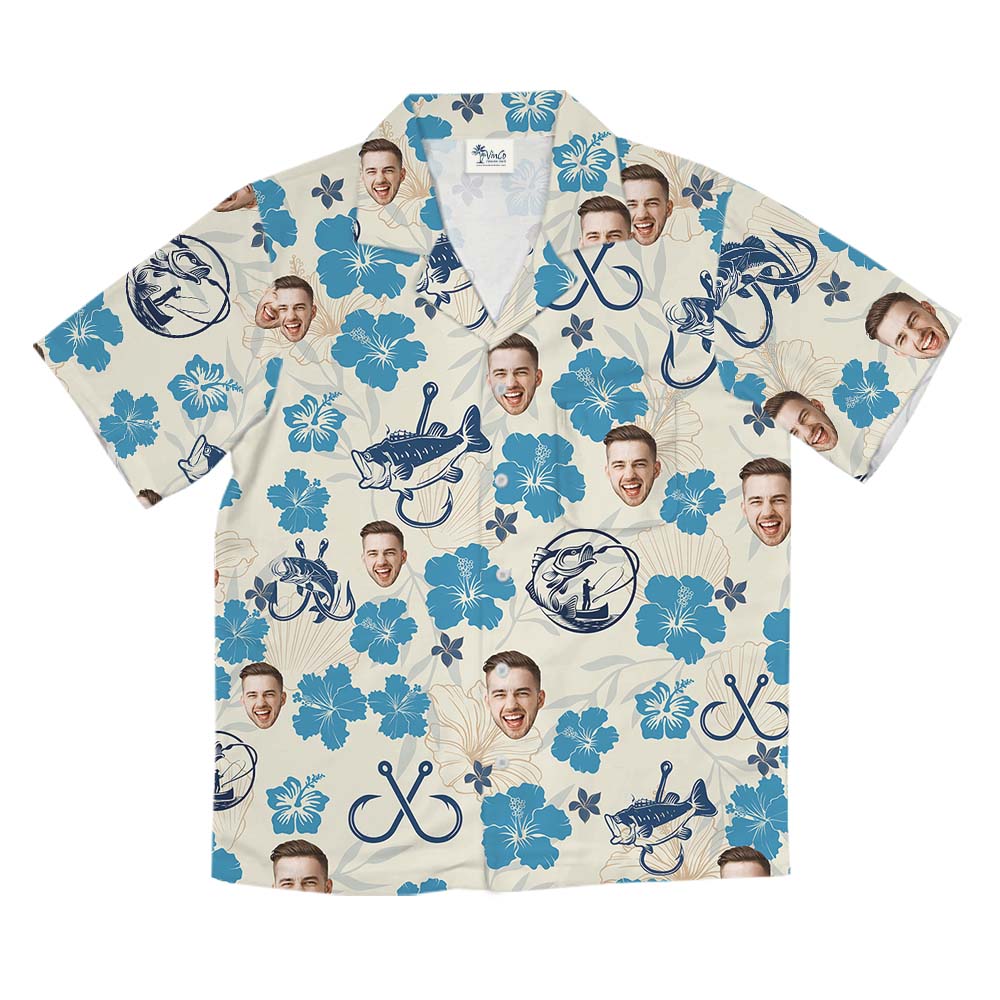 Fishing Hawaiian Shirt With Custom Logo Or Face
