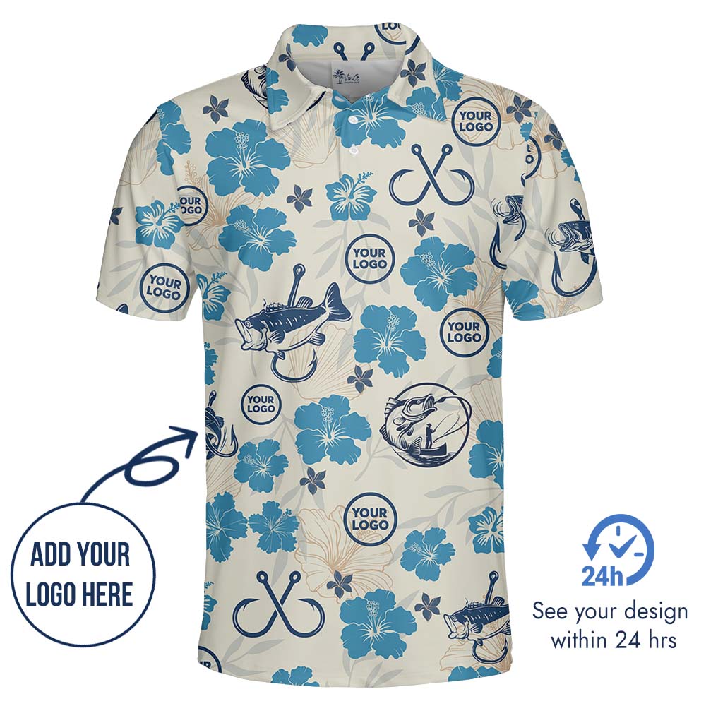 Custom Logo Or Face Fishing Polo Shirt With Preview