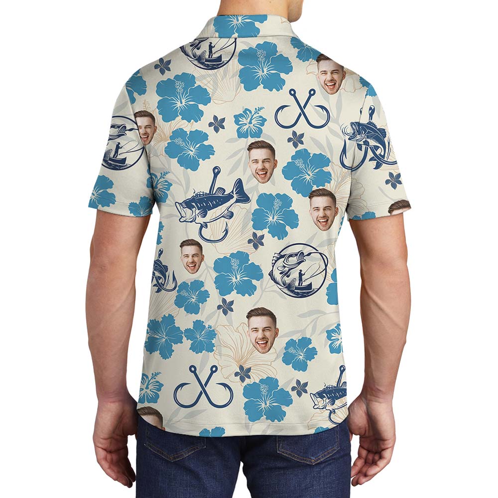 Custom Logo Or Face Fishing Polo Shirt With Preview