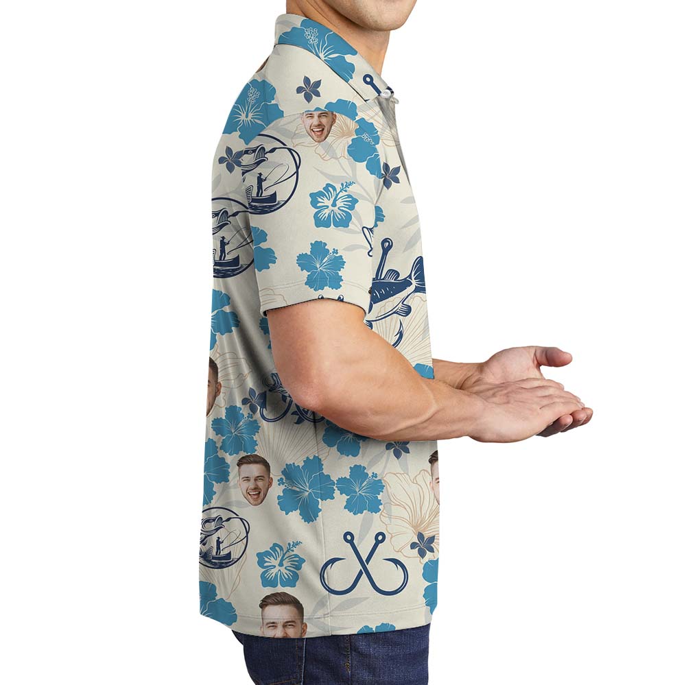 Custom Logo Or Face Fishing Polo Shirt With Preview