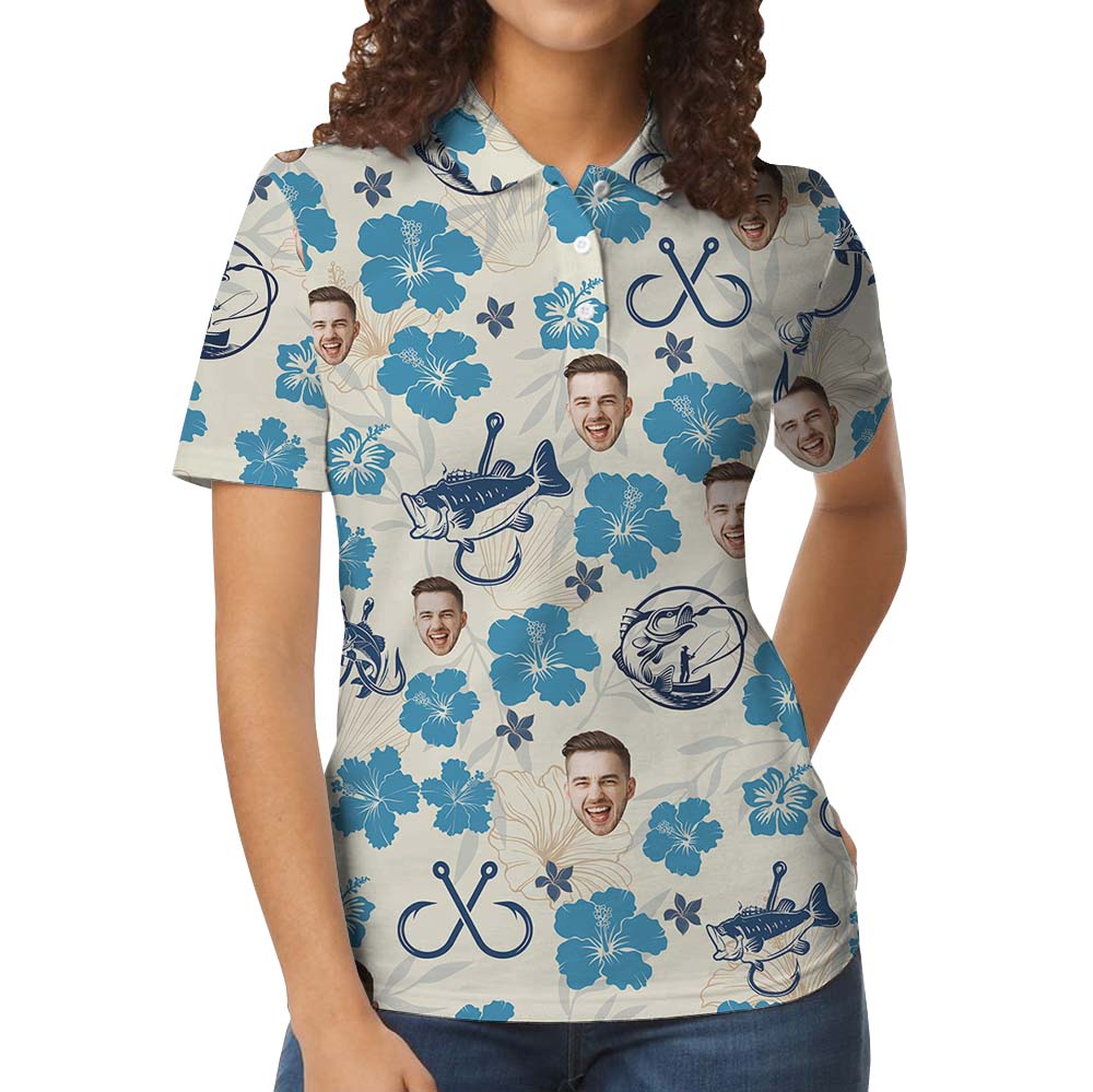 Custom Logo Or Face Fishing Polo Shirt With Preview