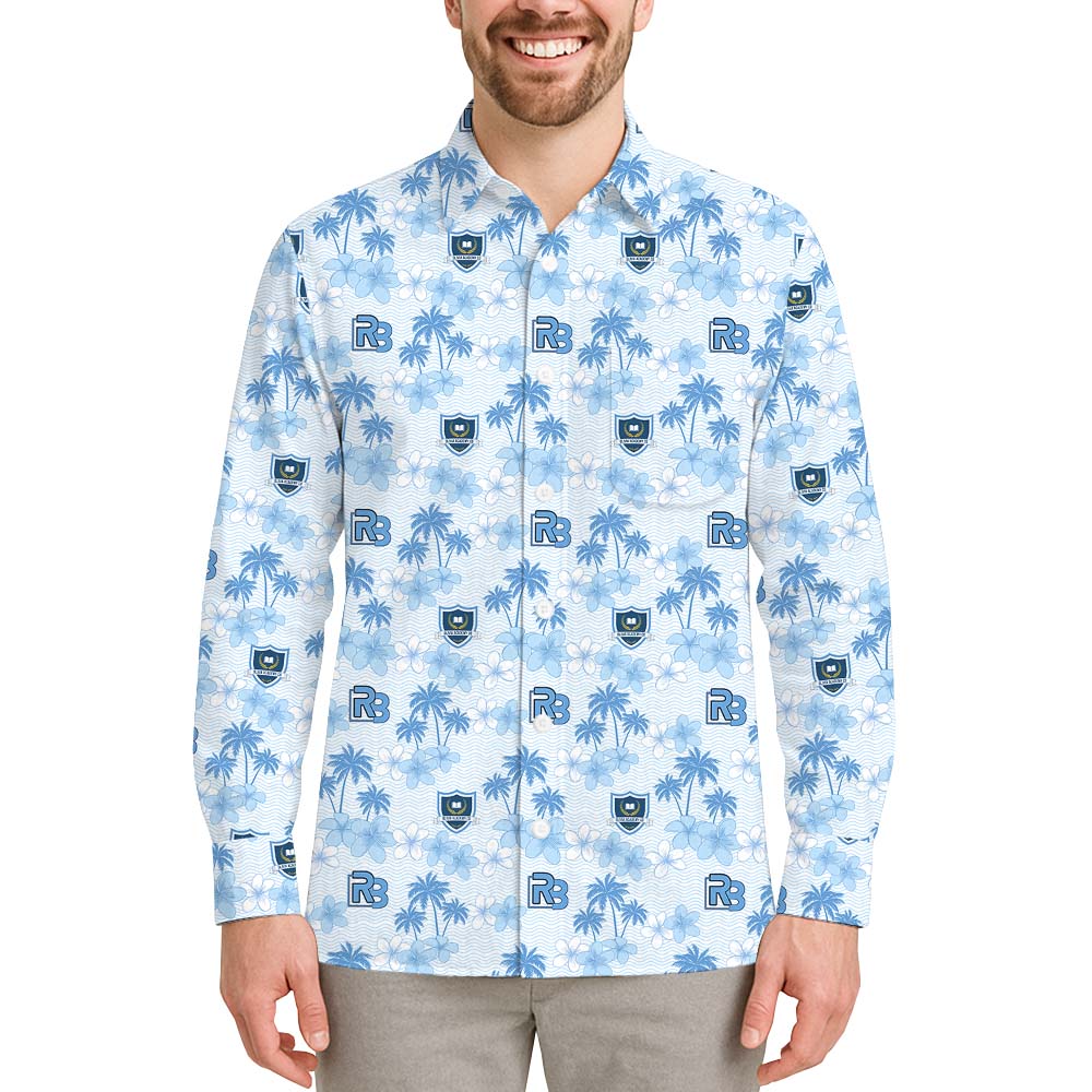 Custom Logo Long Sleeve Aloha Shirt With Pocket - variant image 1