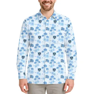 Custom Logo Long Sleeve Aloha Shirt With Pocket