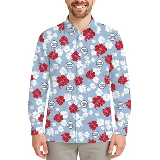 Custom Logo Long Sleeve Button Up Shirt With Pocket