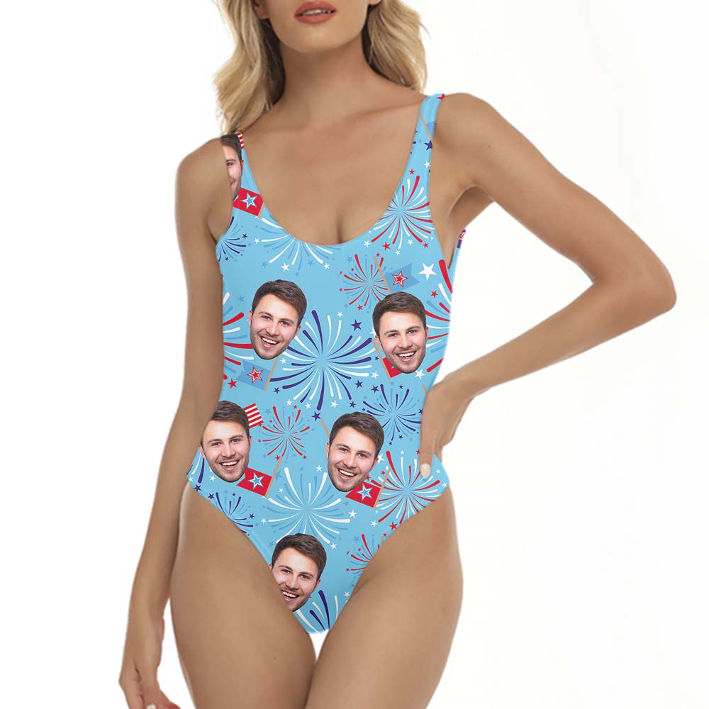 Custom Face Bathing Suit For 4th Of July - variant image 1
