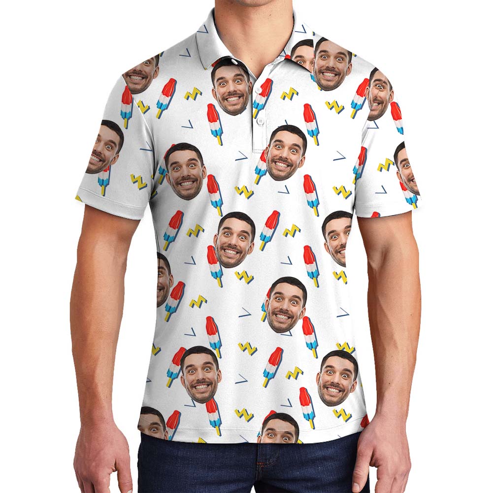 Festive 4th Of July Snack Polo Shirt With Custom Face - variant image 1