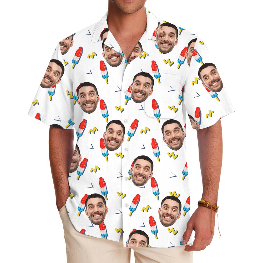Custom Face Or Logo Hawaiian Shirt For 4th Of July - variant image 1