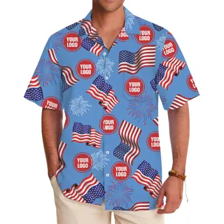 Patriotic Custom Photo Hawaiian Shirt With Preview