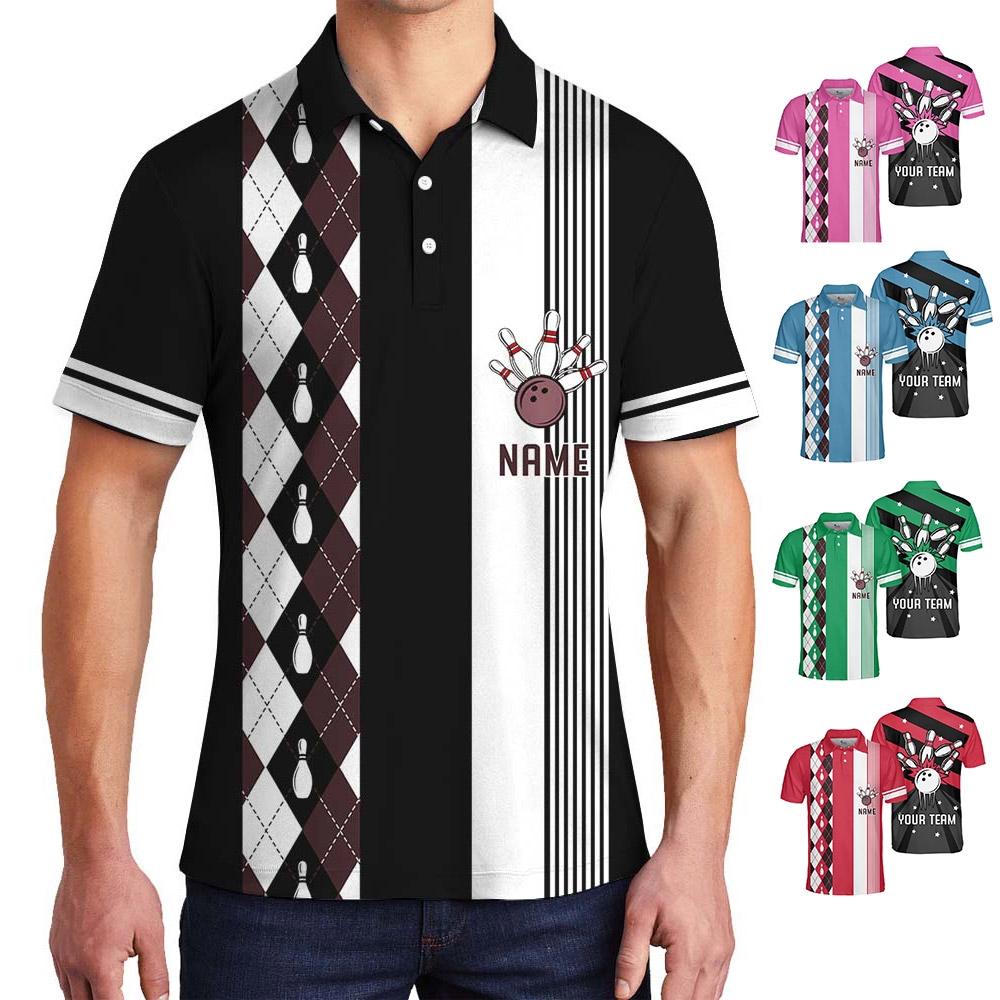 Retro Personalized Bowling Polo Jersey Shirt With Name - variant image 1