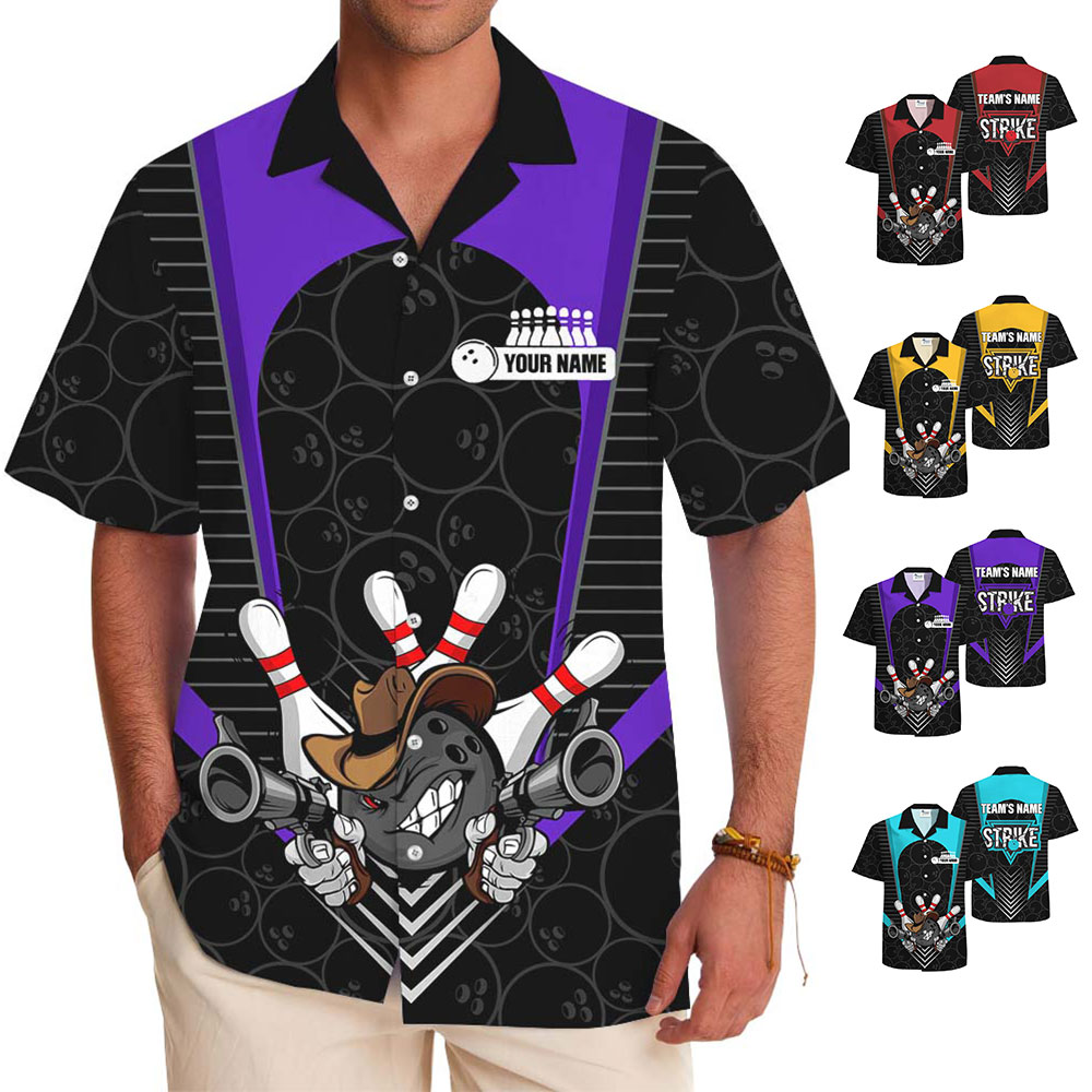 Cool Bowling Hawaiian Shirt With Custom Name And Color - variant image 1