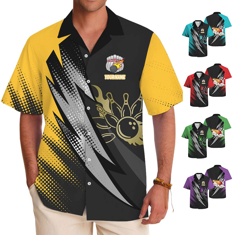 Personalized Bowling Hawaiian Shirt With Name And Color - variant image 1