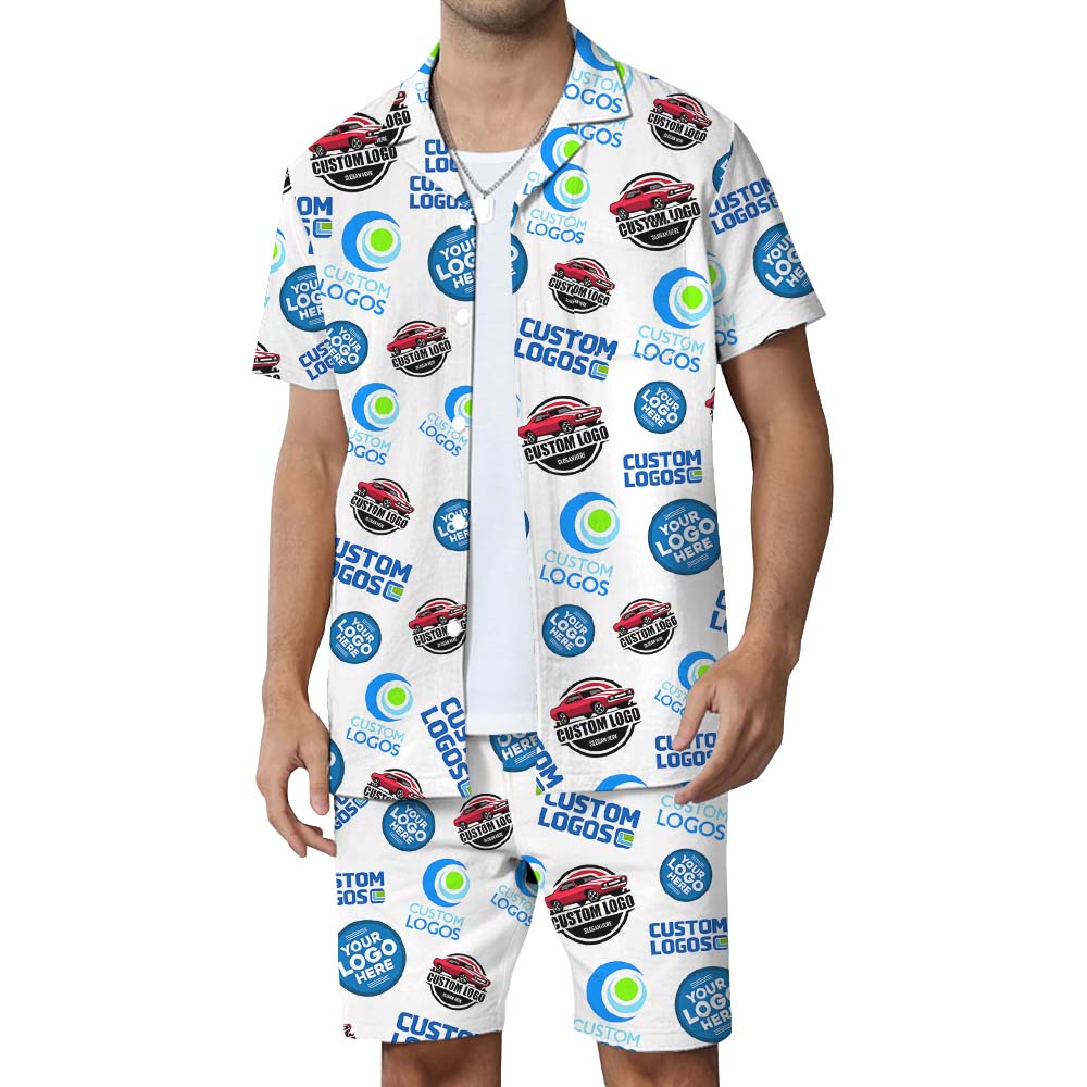 Custom Multiple Logo Hawaiian Set With Your Photo - variant image 1