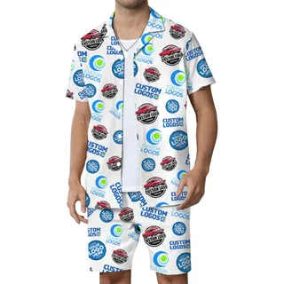 Custom Multiple Logo Hawaiian Set With Your Photo