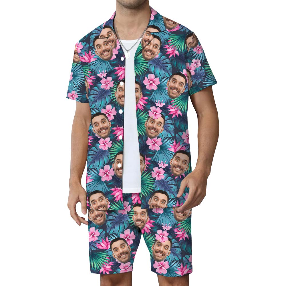 Funny Custom Face Tropical Hawaiian Set With Preview - variant image 1