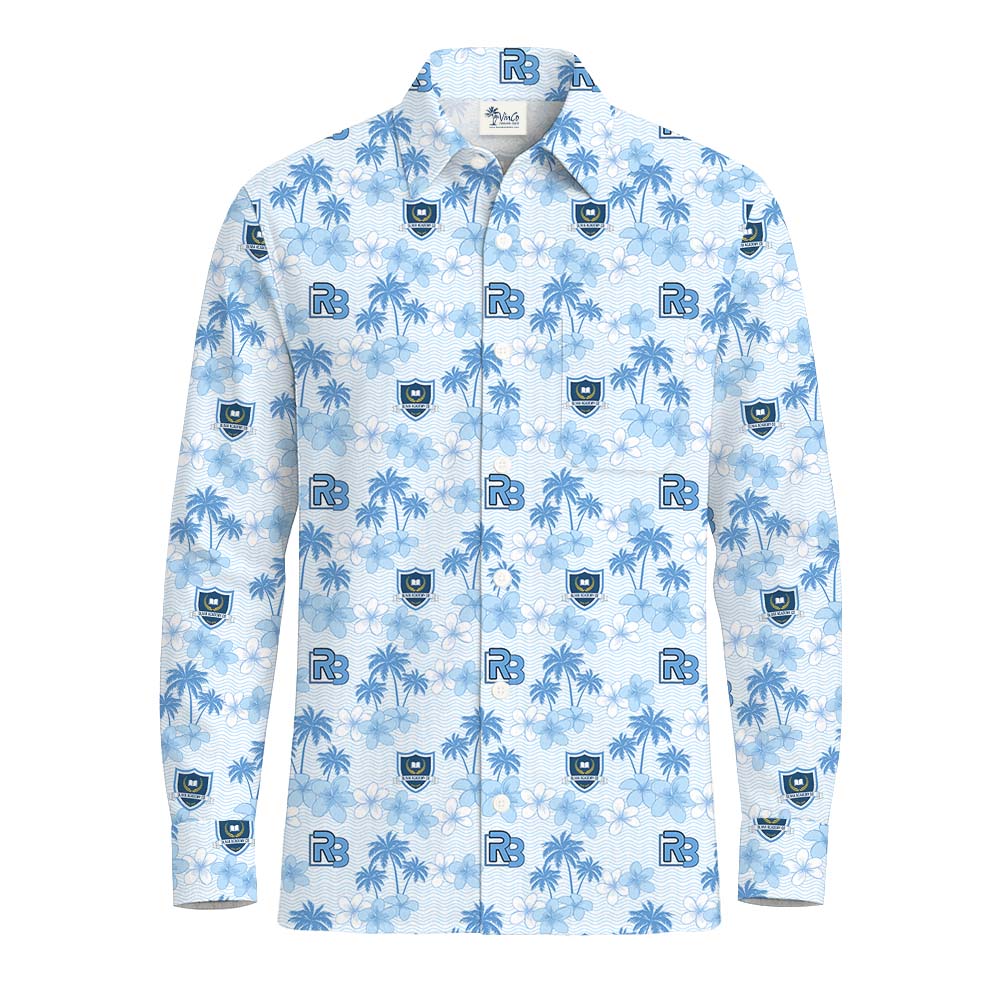 Custom Logo Long Sleeve Aloha Shirt With Pocket